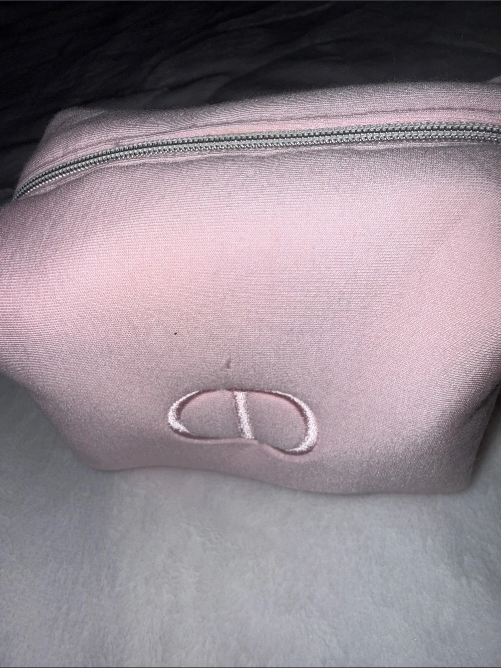 Dior Pink Embroidered CD Cosmetic Pouch